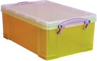 Really Useful Box opbergdoos 9 liter, transparant geel