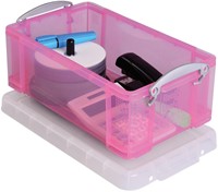 Really Useful Box opbergdoos 9 liter, transparant roze