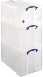 Really Useful Box, actiepakket: 2 x 84 liter + 1 x 64 liter, transparant
