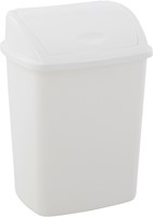 Vuilbak met swingdeksel, 15 l, wit
