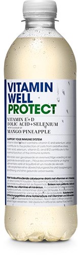 Vitamin Well vitaminewater Protect (Mango & Ananas), flesje van 0,5 L, pak van 12