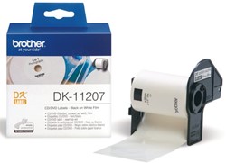 LABEL ETIKET BROTHER DK-11207 58MM CD/DVD WIT 100 Label