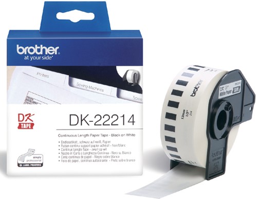 Etiket Brother DK-22214 doorlopend 12mm 1 rol á 30m wit