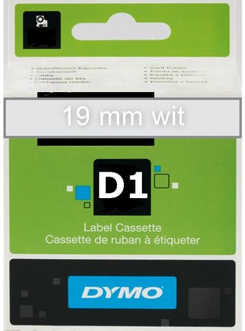 LABELTAPE DYMO 45810 19MMX7M D1 TR/WIT 1 Stuk-3