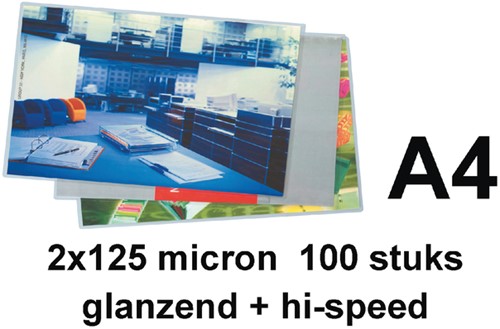 GBC HighSpeed lamineerhoes ft A4, 250 micron (2 x 125 micron), pak van 100 stuks-2