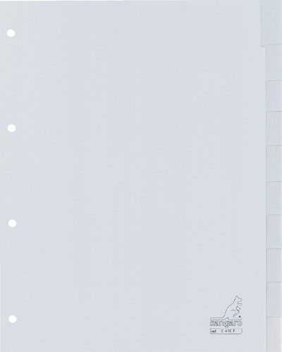 Tabbladen Kangaro 4-gaats G410F 10-delig + venster grijs PP