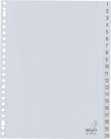 Tabbladen Kangaro 23-gaats G420CM 1-20 genummerd grijs PP