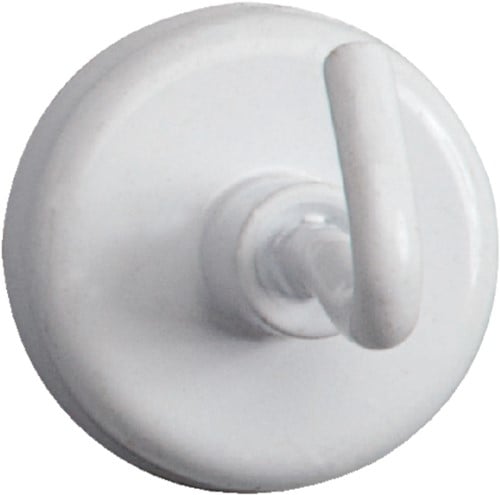 Magneet met haak MAUL 25mm trekkracht 3kg wit 5 stuks