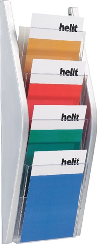 Folderhouder Helit wand 4x A5 zilver