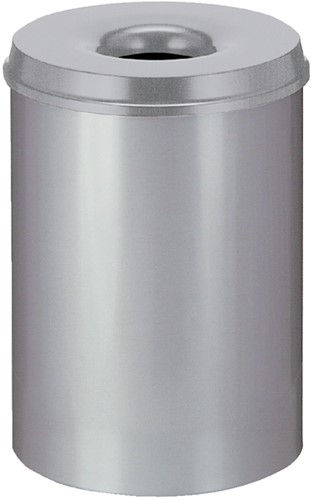 Papierbak met vlamdover Vepabins 30liter grijs-2