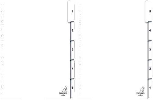 Tabbladen Kangaro 23-gaats PK405CM 1-5 genummerd karton-2