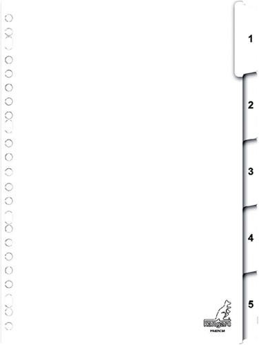 Tabbladen Kangaro 23-gaats PK405CM 1-5 genummerd karton