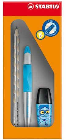 ROLLERPEN STABILO EASY SET LINKS NE BLAUW/METALLIC 1 STUK