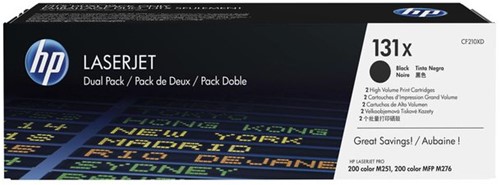 TONERCARTRIDGE HP 131X CF210XD 2.4K ZWART 2 Stuk