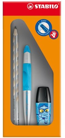 ROLLERPEN STABILO EASY RECHTS METALLIC NEON BLAUW 1 STUK