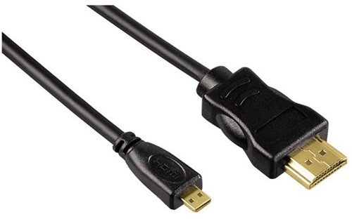 KABEL HAMA MICRO HDMI GOLD-P 2M ZWART 1 Stuk