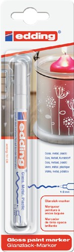 Viltstift edding 751 lakmarker rond 1-2mm wit blister à 1 stuk