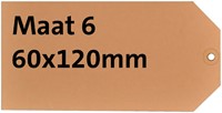 Label karton nr 6 200gr 60x120mm chamois 1000 stuks