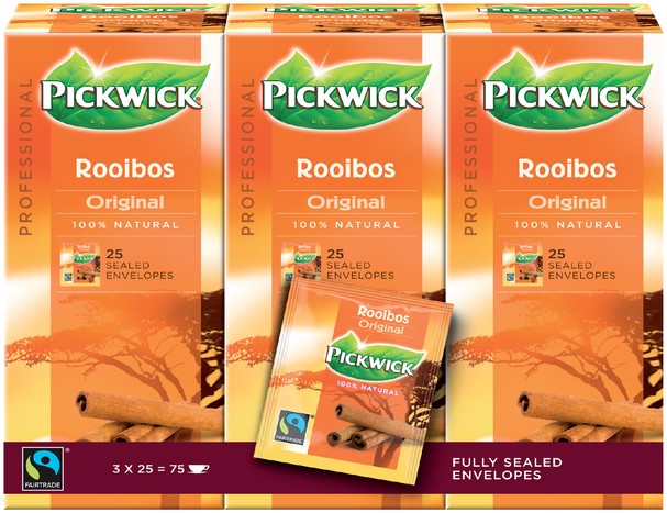 opleggen winnaar bekken Thee Pickwick Fair Trade rooibos 25x1.5gr One-Stop-Office-Shop.nl