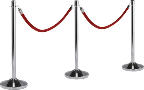 Afzetkoord Securit 150cm zwart met goudkleurige knop-3