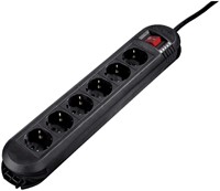 Stekkerdoos Hama 6-voudig hittebestendig 1.5m  zwart