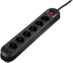 Stekkerdoos Hama 6-voudig hittebestendig 1.5m  zwart