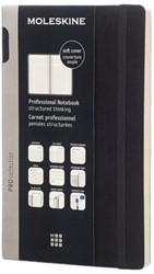 NOTITIEBOEK MOLESKINE PRO LARGE ZACHTE KAFT ZWART 1 Stuk