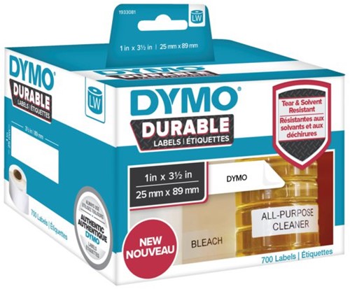 LABEL ETIKET DYMO DURABLE 19330 89MMX25MM WIT 1 Rol