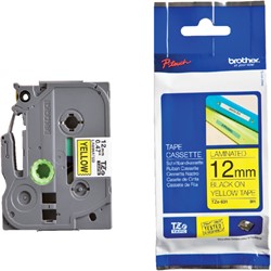 LABELTAPE BROTHER TZE-631 12MMX8M GEEL/ZWART 1 Stuk