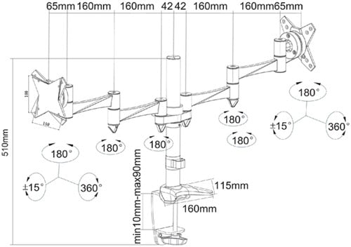 Monitorarm Neomounts D1330D 2x10-27" wit-2