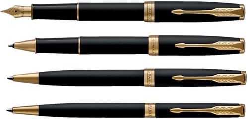 Vulpen Parker Sonnet matte black lacquer GT medium-2