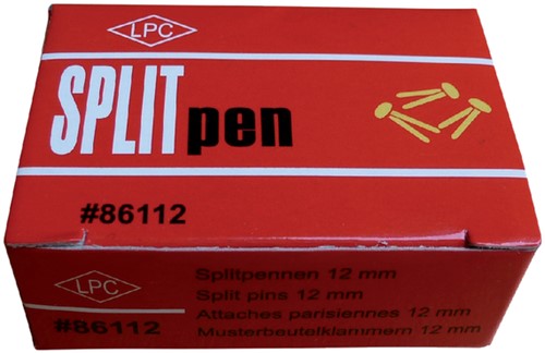 Splitpen LPC 12mm doos 100stuks goud