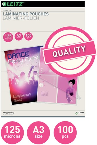 Lamineerhoes Leitz iLAM A3 2x125micron EVA 100 stuks-3