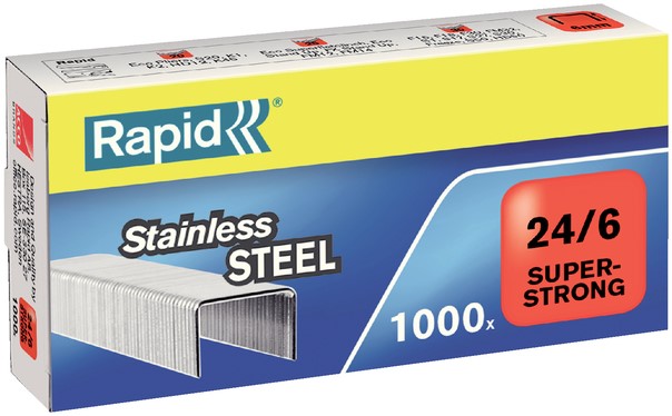 commando binden vandaag Nieten Rapid 24/6 RVS super strong 1000 stuks One-Stop-Office-Shop.nl