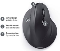 Muis HAMA EMW-500 ERGO Optical draadloos zwart-3
