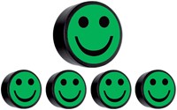 Magneet smiley 35mm groen 5 stuks