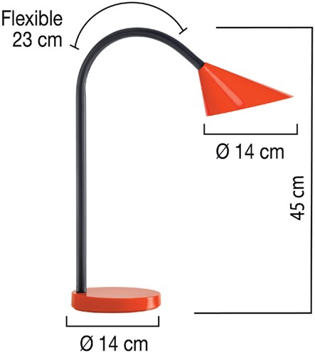Bureaulamp Unilux Sol rood-2