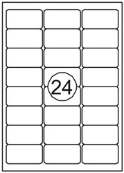 ETIKET RILLSTAB L/I/K 63.5X33.9MM 2400ST 100 VEL