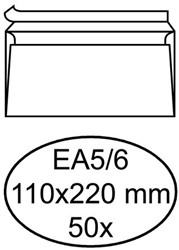 ENVELOP BANK EA5/6 110X220 110GR WIT LUXE 50 STUK
