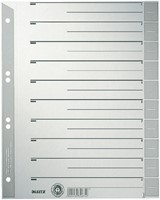 Scheidingsbladen Leitz A4 karton 230gr 6-gaats grijs 100 stuks