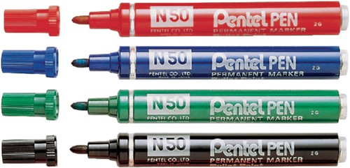 Viltstift Pentel N50 rond 1.5-3mm rood-2