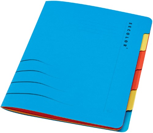 Sorteermap Secolor sixtab 6 tabbladen 100% gerecycled karton 250 gr blauw-2
