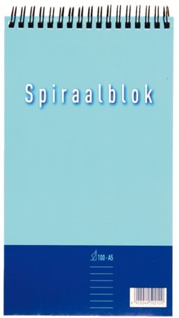 SCHRIJFBLOK A5 LIJN 60GR SPIRAAL 100V 1
