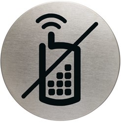 INFOBORD PICTOGRAM DURABLE GSM VERBODEN ROND 83MM 1 Stuk