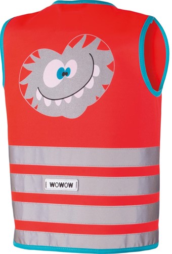 Wowow Crazy Monster Jacket fluohesje, rood S (kind)-2
