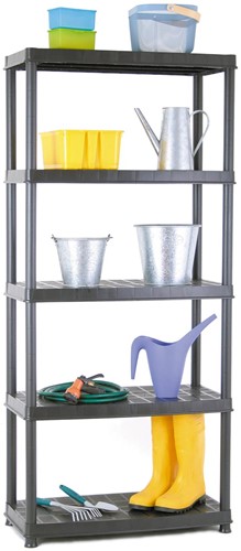 Practo rek Plasti Rack 081, 185 x 85 x 40 cm, 5 legborden, zwart
