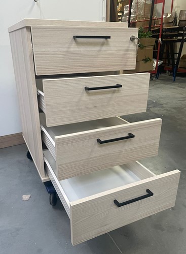 Ladenblok Optima 4-Delig - Zwart vierkante greep - D3 - Sand Ash - Showroommodel-2