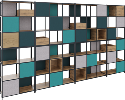 Flexwall kasten systeem met akoestische panelen