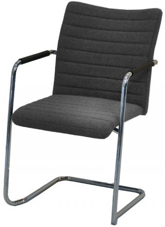 Stoel Alfa gestoffeerd in padding met hoge rug en sledeframe