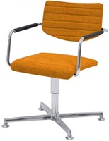 Stoel Alfa gestoffeerd in padding met lage rug en 4-teens kruisvoet